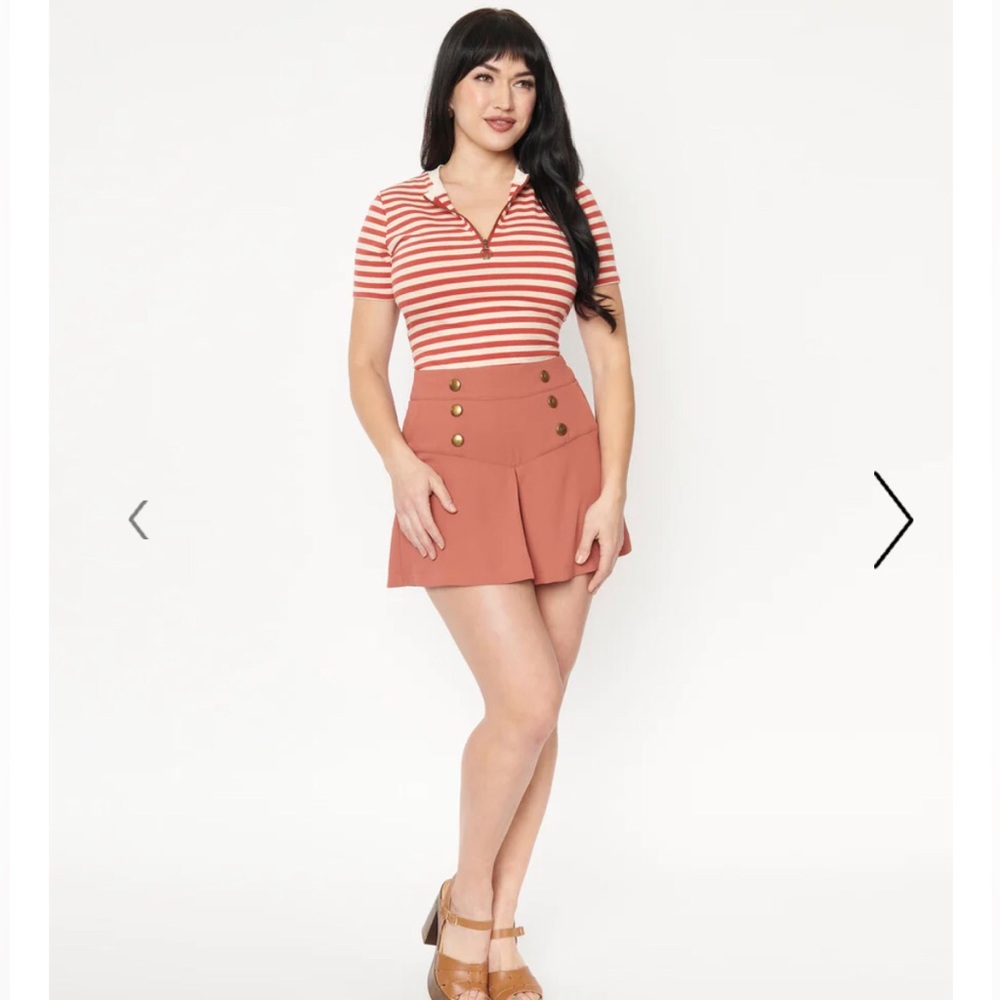NWT Unique Vintage Rust Red Sweeney Sailor Shorts